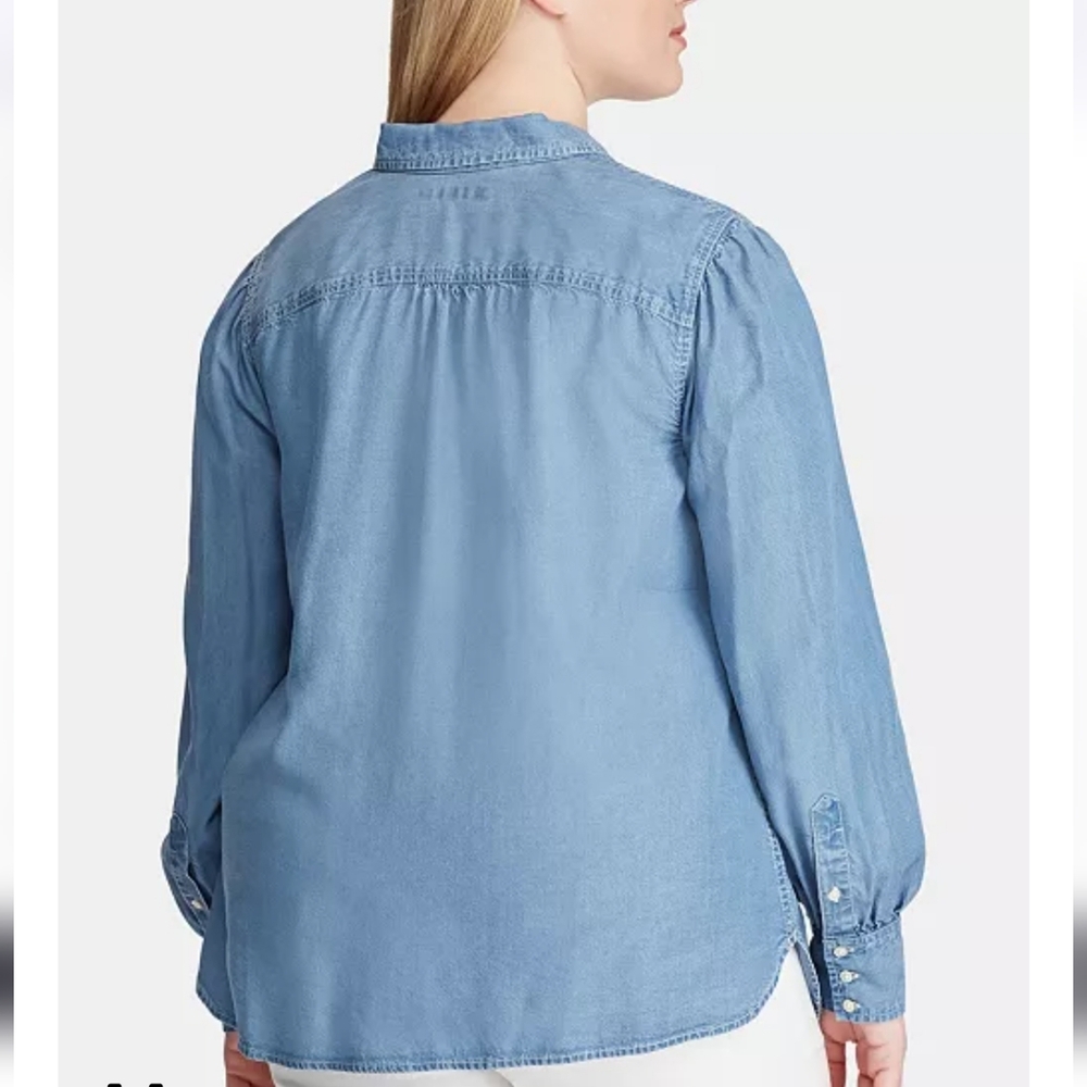 Lauren Ralph Lauren Light Blue Button Down Shirt - Picture 2 of 2